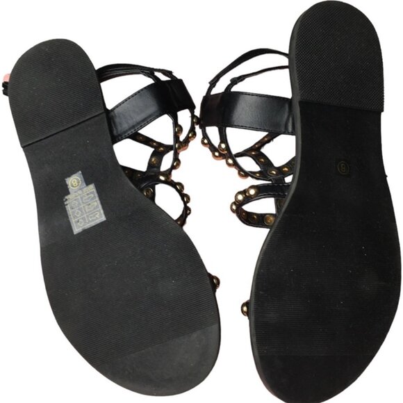 ShuShop Bina Black Studded Gladiator SAndals Size 8 - Picture 3 of 3